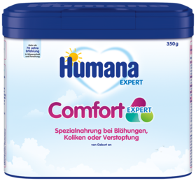 Humana Expert Comfort, 350 g, Spezialnahrung zur Linderung von Blähungen, Koliken oder Verstopfung bei Säuglingen.