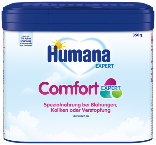 Humana Expert Comfort, 350 g, Spezialnahrung zur Linderung von Blähungen, Koliken oder Verstopfung bei Säuglingen.