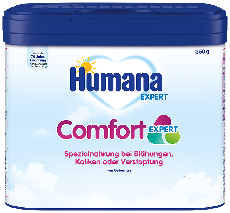 Humana Expert Comfort, 350 g, Spezialnahrung zur Linderung von Blähungen, Koliken oder Verstopfung bei Säuglingen.
